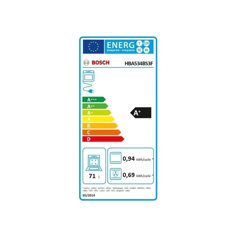 Bosch HBA534BS3F, Série 4, Four, Encastrable, Inox
