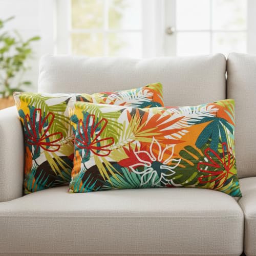 Coshano Pack 2 Cojín Para Sofá, Cama, Silla, 30x50cm, Con Cremallera, Incluidas 2 Suaves Fundas Y 2 Rellenos Rectangular Hecho En España Estampado Flores Coshano Pack 2 Cojín Para Sofá, Cama, Silla, 30x50cm, Con Cremallera, Incluidas 2 Suaves Fundas Y 2 Rellenos Rectangular Hecho En España Estampado Flores
