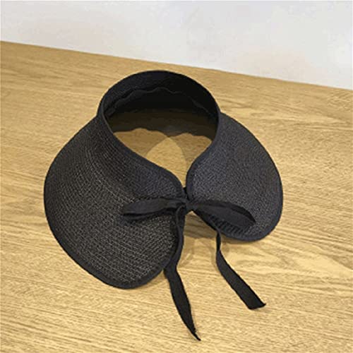 Chapeau de soleil pour femme paille plage visière été voyage chic avec nœud