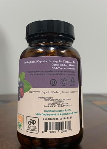 Organic Elderberry Capsules - Organic, Dried, & Pure Elderberry Sambucus Natural Immune Boost Capsules - 570 mg - Thumbnail 5