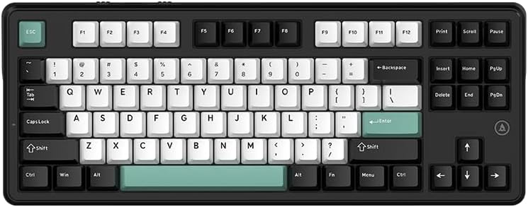 FIRSTBLOOD ONLY GAME. MK87 87-Key Tenkeyless Tri-Mode Mechanical Keyboard, Daydream Linear Switches, Hot-Swappable Gasket Mount, RGB Backlit, Double-Shot PBT Keycaps (Charcoal Black & Blue)