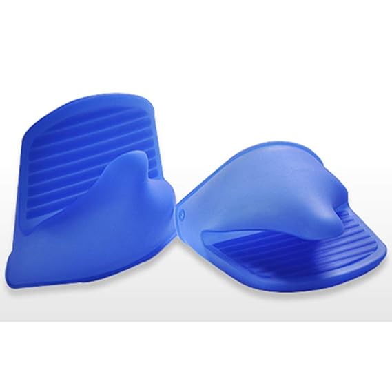 Buyerzone Set of 2 Silicone Pinch Grip Mitten Oven Mitt Gripper Cum Pot Holder for Kitchen Heat Resistant Solution
