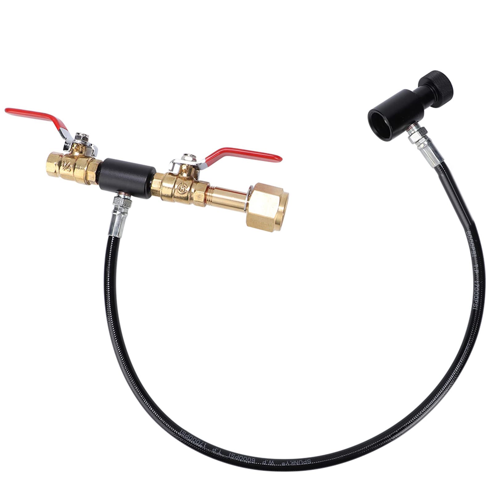 Adapter do napełniania butli CO2 z 36-calowym wężem do napełniania sodą, gwint EU W21.8-14 ((gwint europejski W21.8-14) 36 cali)