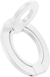 iPhone 17e MagSafe Phone Ring Holder, Dual-Side Magnetic Grip Stand with Metal Ring, Foldable Kickstand for iPhone 17e 17 16 15 14 13 12 Pro Max, Works with Magnetic Car Mounts & Desks-White | Foldable Dual-Side Kickstand Holder Grip for iPhone 17e 1