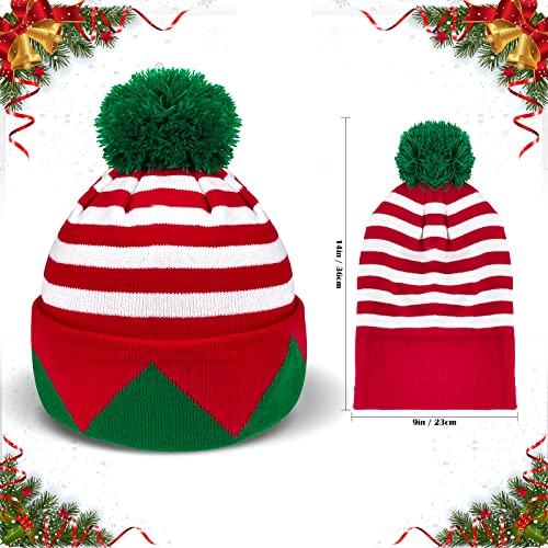Asikkon Chapéu de malha de elfo de Natal para adultos gorro de malha fofo Papai Noel chapéu quente d
