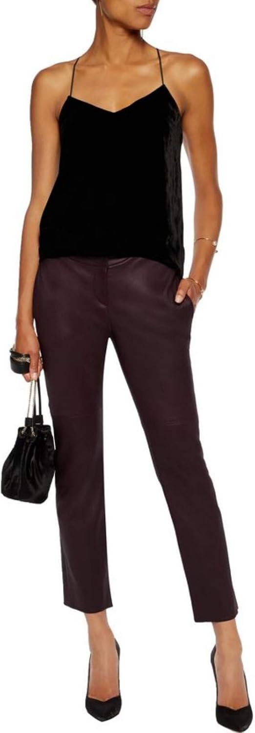 brandMe Women's Leather Pant Genuine Lambskin Skinny Slim fit Leather Pants MP058