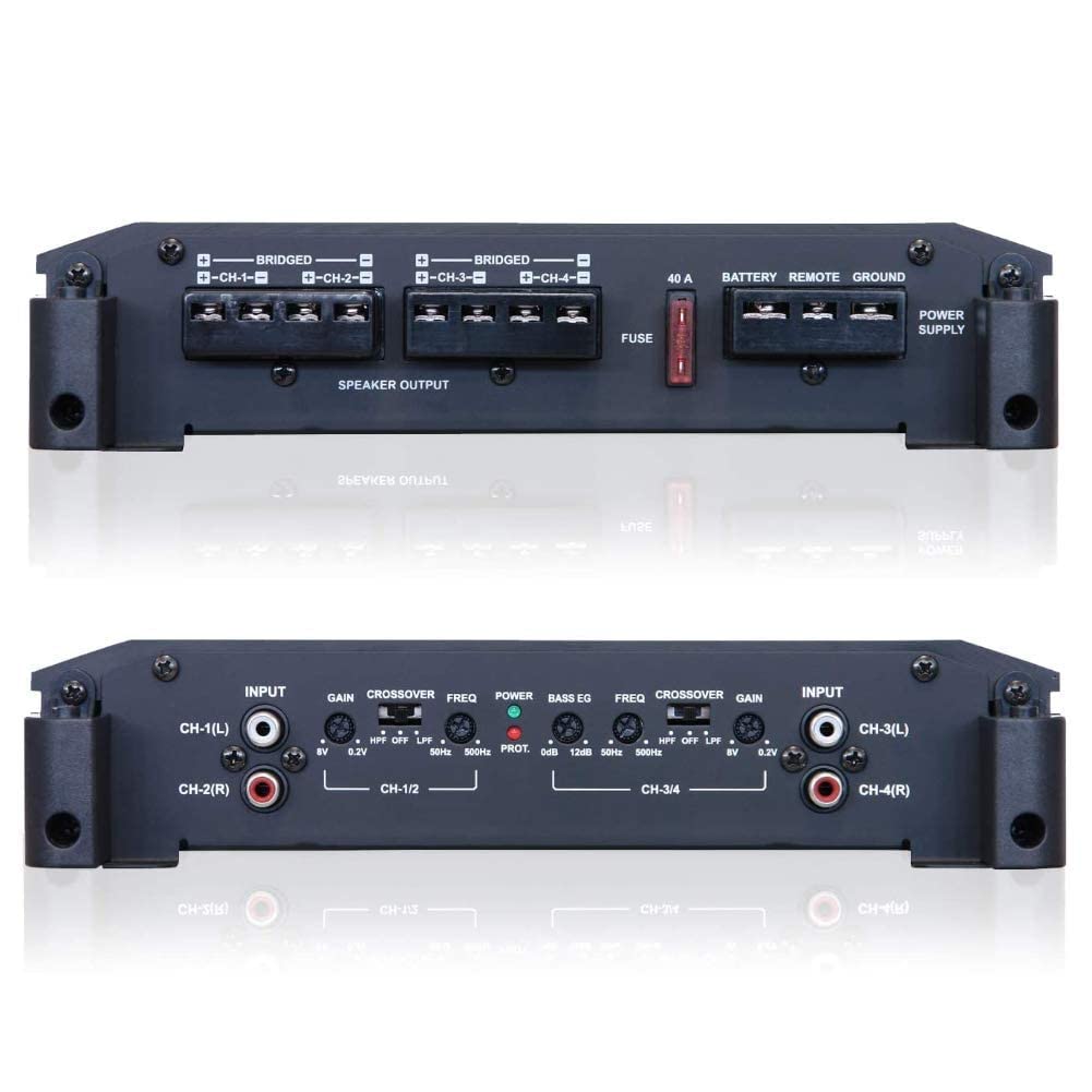 1 amplificateur 4 canaux Compatible avec Alpine BBX-F1200 BBXF1200 Classe AB 4 x 70 Watts rms à 2 ohm 600 Watts Max avec Bass eq, Stable à 2 ohm Voiture, 1 pièce