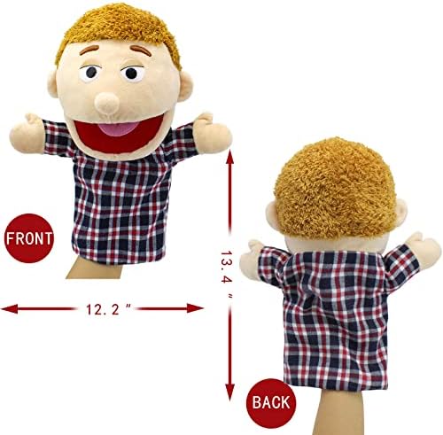 Family Hand Puppets,Puppets for Kids Role Paly Family Members 11.8 INCH Multi-Ethnic Puppets,Plush Soft Hand Puppets Family Puppets Story Toys Puppets for Girls Boys Finger Puppets Puppet Set Gifts