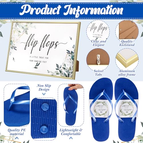 Image of Zoooyawn 24 Pairs Wedding Party Favors Flip Flops Bulk Wedding Sign for Guest