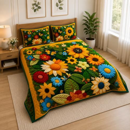 Image of DECORUM Premium Digital Floral Printed BEDSHEET (90 X 100) Inch with 2 King Size Pillow Covers - HIGH-Definition Design & Superior Comfort (Heavy Quality) BEDSHEET Enchanted Floral Garden