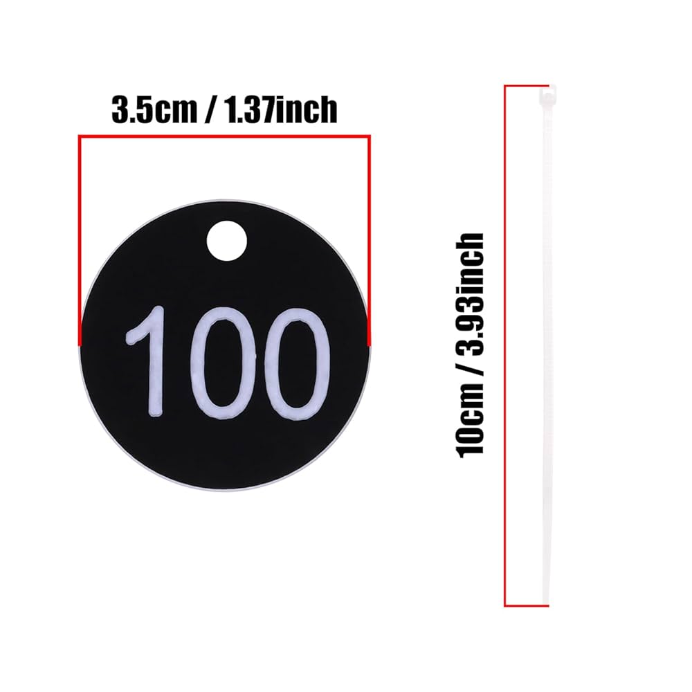 Amazon | ONLYKXY 1-100 数字タグ プラスチック 番号付き
