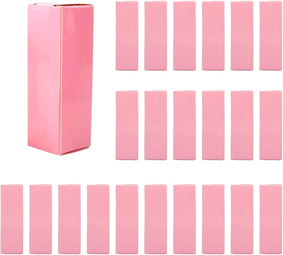 COSIDEA 50 PCS Empty Pink Lip Gloss Boxes W28 xW28 xH89mm / W1.02xW1.02xH3.5 inch, Cosmetic Perfume/Mascara Box Packaging for Small Business Wholesale, small Kraft Paper Box Luxury Holder Wrapping