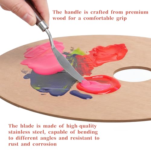 7Pcs Spatula Palette Knife Painting Knife Set Stainless Steel Drawing Scraper Painting Knives Pallet Knives Painting Accessories for oil, Canvas, Acrylic Painting - Thumbnail 7