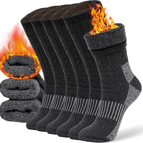 COZIA Merino Wool Socks Casual Warm Socks for Winter Cozy Boot Socks for Men & Women Black ML by COZIA - Used condition - US$13.73