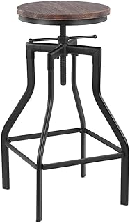 IKAYAA Sgabello da Bar Altezza Regolabile Girevoli Sgabello Stile Vintage Industriale Sgabello