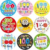 100th Day of School Stickers for Kids 500Pcs 100 Days Smarter Kindergarten Classroom Reward Stickers