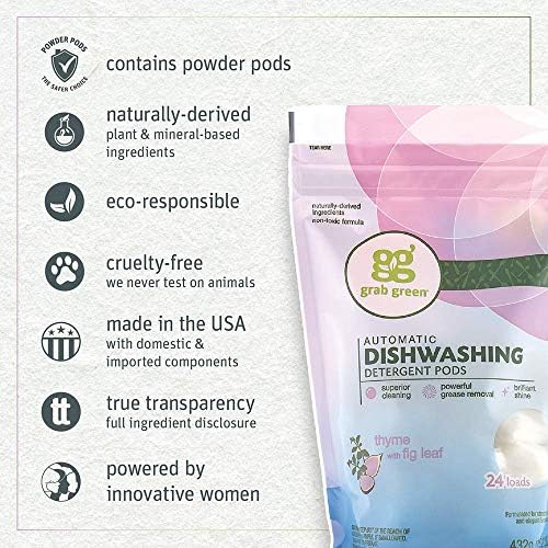Grabgreen detergent auto dishwash thyme 15.2oz (899696002760)