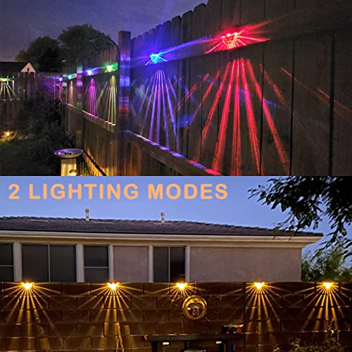 Image of Solar Deck Lights, 6 Pack Solar Fence Step Lights Outdoor Waterproof LED Solar Fence Lights for Patio, Stairs,Yard, Garden Pathway, Step and Fences, 10 Lumens, Warm White /Color Changing Lighting
