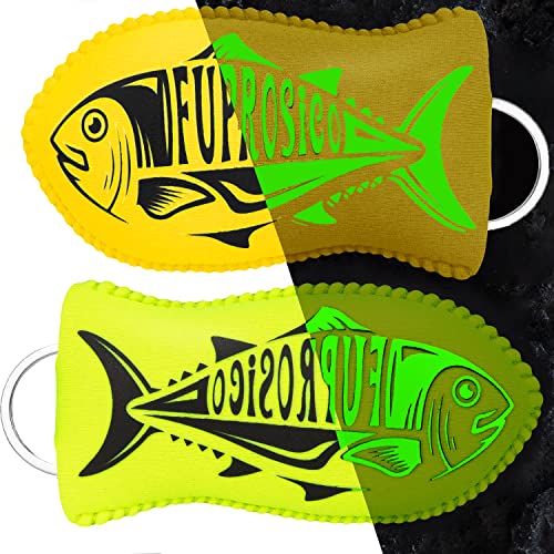 Image of 2 Pack Boat Key Float, Glow in the Dark Floating Keychain for 5-6 Boat Keys,100% Waterproof Key Floats,Strong Buoyancy,Floating Key Ring,Yellow & Green