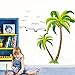 Wallpark Grün Kokosnuss Baum Fliegend Vogel Möwe Abnehmbare Wandsticker Wandtattoo, Kinder Kids Baby Hause Zimmer Kinderzimmer DIY Dekorativ Klebstoff Kunst Wandaufkleber