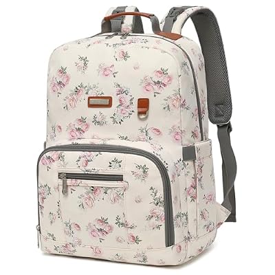 BILLITON MASHI Diaper Bag Backpack, Large Baby Nappy Bags with Portable Changing Pad for Boys and GirlsMultifunction Travel Baby Bag for Moms Dads, Shower Gifts Waterproof and Stylish,Flower Beige