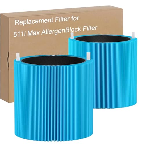 Selfgurher 511i Max AllergenBlock Replacement Filter Compatible with Blue Pure 511i Max Air Purifier, Premium Filter & Activated Carbon Filter-Blue Pure F5MAX AllergenBlock Filter,2 pack