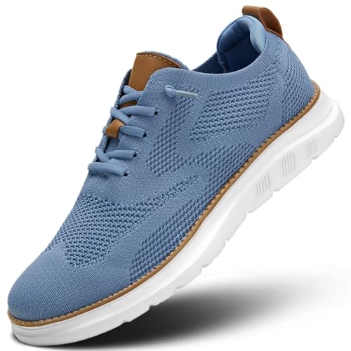 Mens Fashion Oxfords Casual Shoes Business Walking Dress Slip on Work Sneakers Mesh Comfortable Lightweight Soft Sole