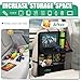 Plzpik Car Backseat Organizer with Tablet Holder,11 Storage Pockets with Foldable Food Tray, Protector Kick Mats for Kids, Travel Accessories Organizer (Black, 1Pack)