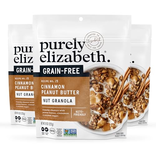 Purely Elizabeth, Cinnamon Peanut Butter, Keto Granola with MCT Oil,