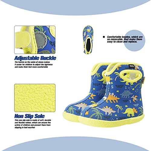 Mcikcc Kids Rain Boots, Rubber Boots With Handle, Lightweight Boots For Outdoor, Multicolored For The Infant, Toddler, Girls, Boys, Blue Size 7 #TOP6