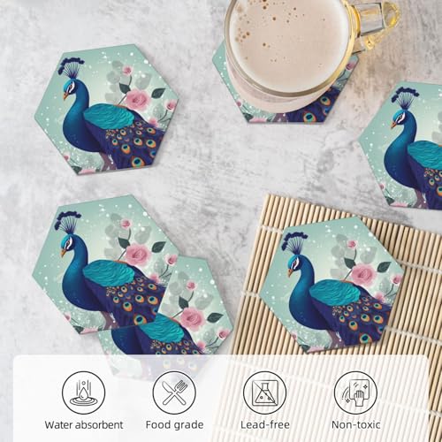 Dessous de verre céramique absorbants lot de 6 avec support pour table - 6