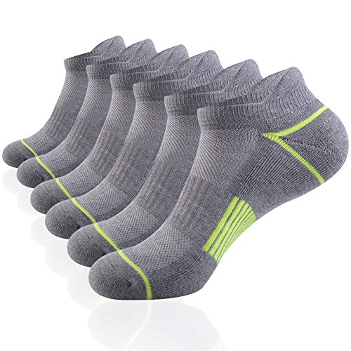 JOYNÉE Mens Athletic Low Cut Ankle Tab Socks 6 Pack Cushioned Breathable for Running