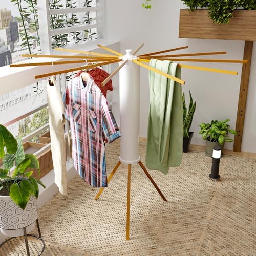 TEX-RO Foldable Tripod Clothes Drying Rack - Space Saving Design with ...