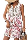 Casual Dresses for Women 2026 Spring Boho Pink Dress for Photoshoot Lace Sundresses Summer Outfits Fashion Beach Vacation Clothes Swimsuit Coverup L