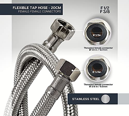 DOJA Barcelona Flexible Water Supply Hose, Flexible tap Hose, Pipes for Taps Water Supply, tap - Image 4