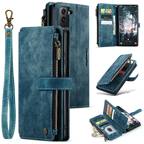 Housse Samsung S22 zippée avec porte-carte et béquille
