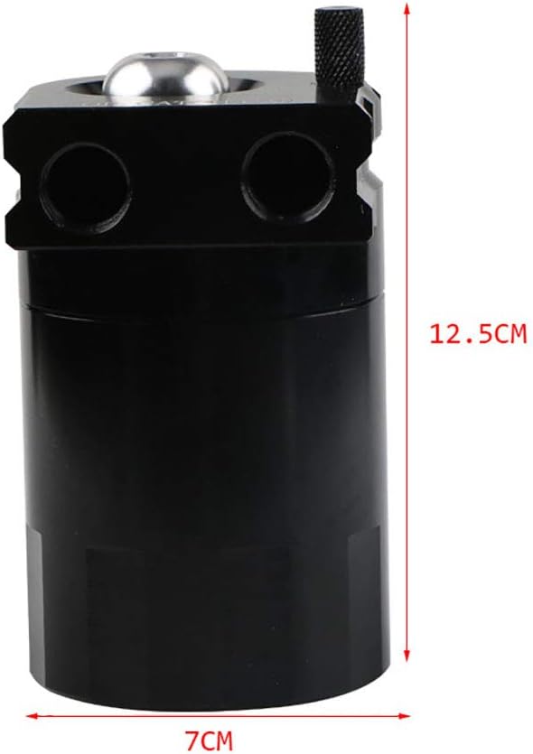 WYYHAA 300ML Universal Oil Baffle Can Baffled Aluminum Oil Catch Tank Reservoir Air Oil Separator Tank Cylinder with Filter Racing Car