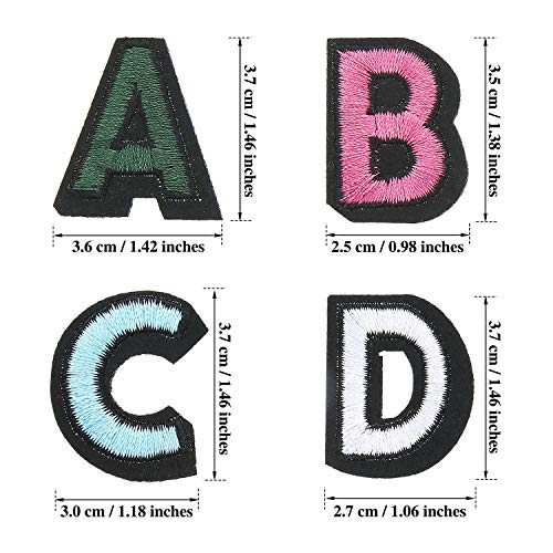 Iron On Letter Patches Alphabet Applique Patches Multicolored A-Z Letter Sew On Appliques Embroidered Patch For Hats, Jackets, Shirts And Jeans Diy Craft Sewing Projects (104 Pieces) #TOP1