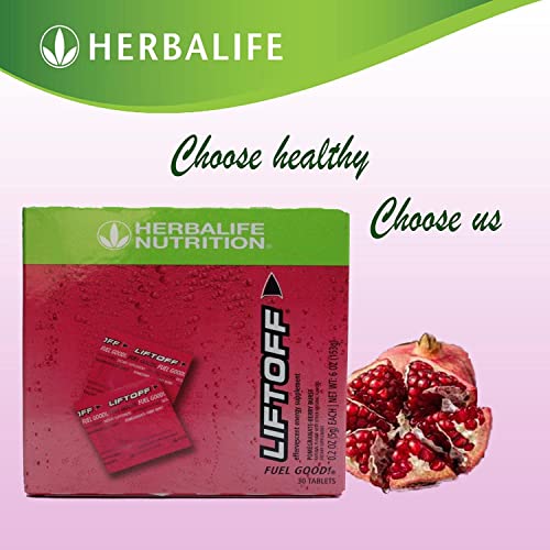 Herbalife Nutrition Liftoff Energy Tablets - Pack Of 30 Tablets. Pomegranate-Berry - Naturally Flavored Dietary Supplements - Instant Energy Drink Tablets For Natural Boost Of Energy, Clears Minds. #TOP6