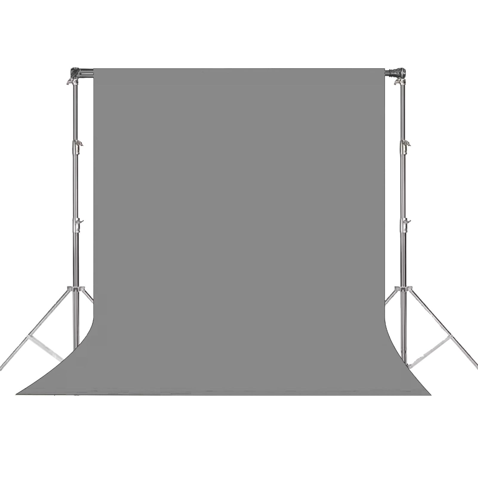 Toile de fond grise pour photo avec support télescopique pliable en acier inoxydable Style1