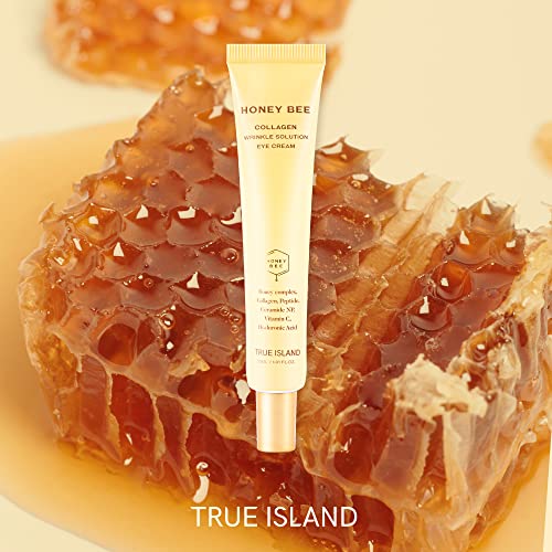 True Island Honey Bee Collagen Wrinkle Solution Eye Cream | Collagen Eye Cream For Dark Circles And Puffiness | Korean Eye Cream For Wrinkles | Firming & Hydrating Eye Cream (Pack Of 1, 1.01 Fl Oz.) #TOP7