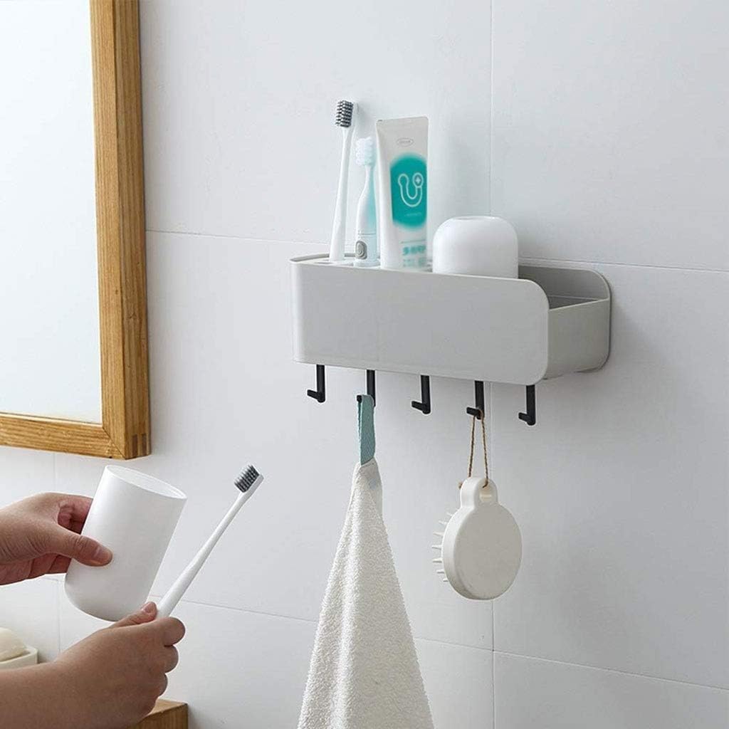 Toothbrush Cup Holder - Bathroom Wall-Mounted Multifunctional Storage Rack(E)