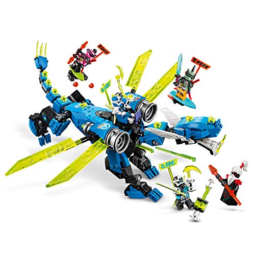 Lego 71711 NINJAGO Jays Cyber-Drache Mech, Bauset mit den Minifiguren Jay, NYA und Unagami – Ansicht 3
