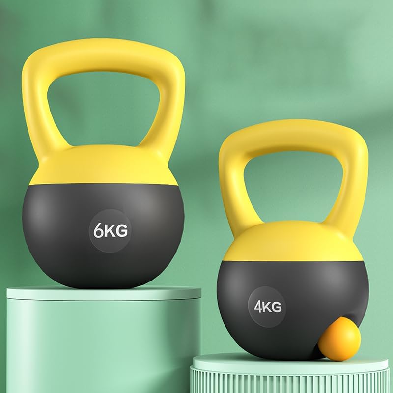 Pesa rusa suave de 5 libras, 10 libras, 20 libras, pesas rusas de entrenamiento de fuerza para mujeres, campana de hervidor con relleno de arena de