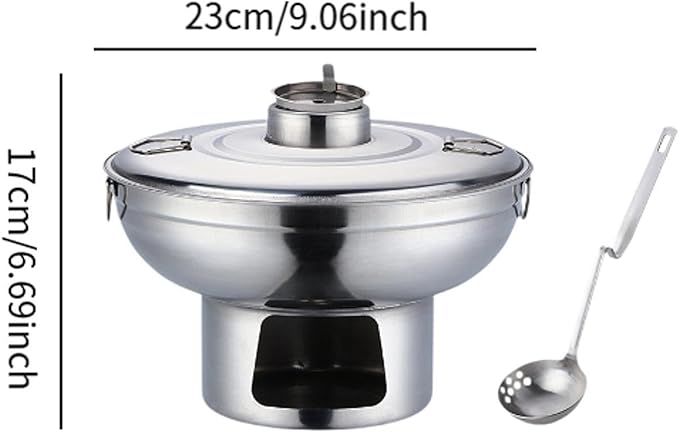 Olla de Alcohol para Camping con Tapa y Cuchara, Acero Inoxidable miniatura 3