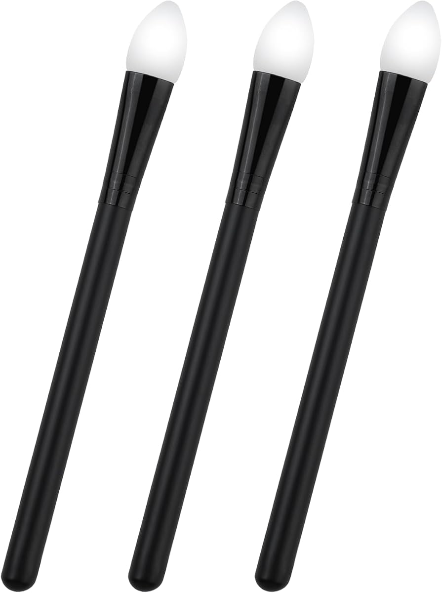 3 Piezas Aplicadores de Maquillaje de Silicona Brocha de Sombra Aplicadores de Sombra de Ojos Brocha de Sombra de Ojos Máscara de Labios Brochas de Maquillaje para Sombra de Ojos Líquida Aplicar Crema