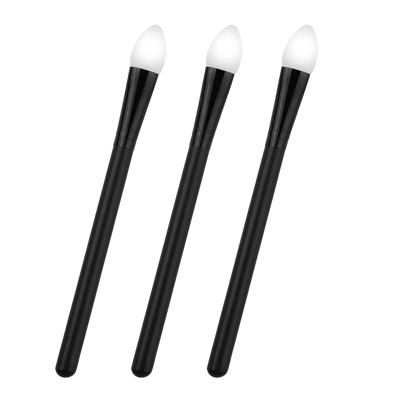 Hariendny Conjunto com 3 pincéis aplicadores de sombra em silicone para maquiagem dos olhos e lábios