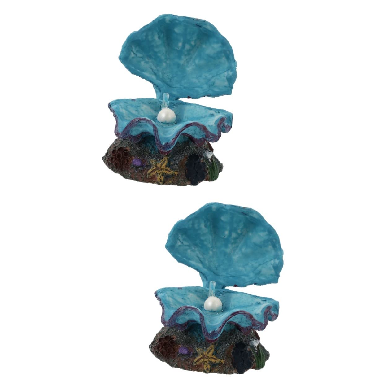 2stücke Aquarium Luftstein Dekoration Blauer Luftblasen-Shell Ornament Für Fischbecken Mit Sauerstoffpumpe Und Farbecht Für Ansprechende Aquarienlandschaft