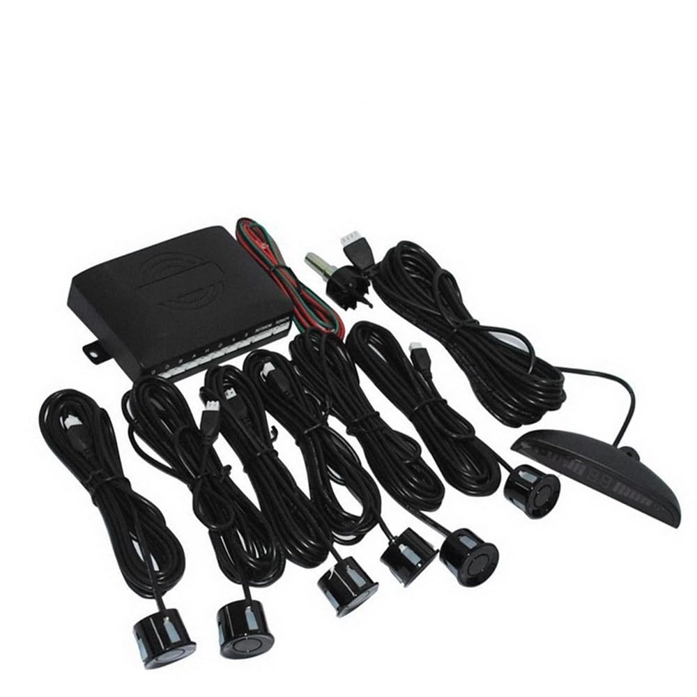 Kit sensori parcheggio Monitor Allarme per auto | Monitor Allarme automatico forte 6 sensori Sensore di parcheggio Retromarcia Retroilluminazione Display rilevamento radar