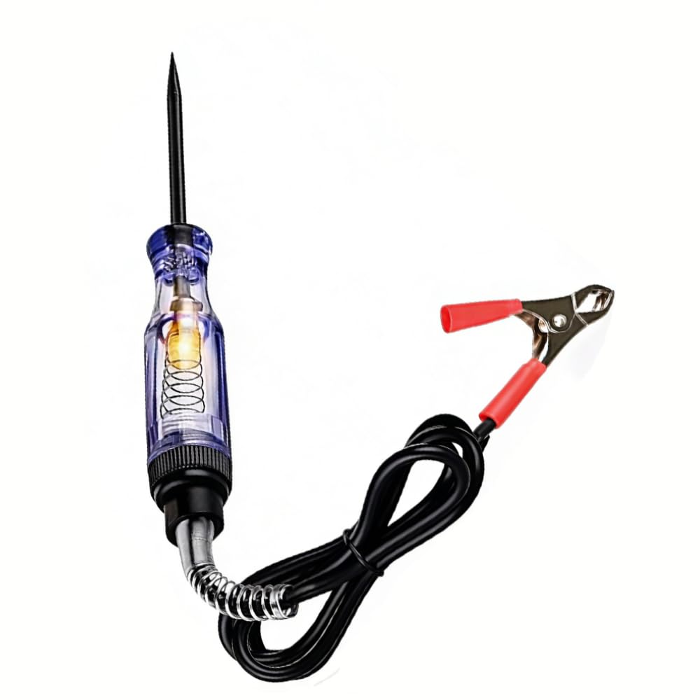 Circuit Tester,6V-12V-24V With Indicator Light Test Pen,Electrical System Testing Tool (With Alligator Clip),Electricity Tester for Automotive,Fuse,Wiring Circuit Continuity Tester (Black)